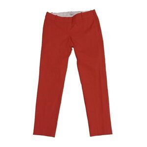J Crew Pants Womens 0 Red Flat Front Cropped Side Zip Slim